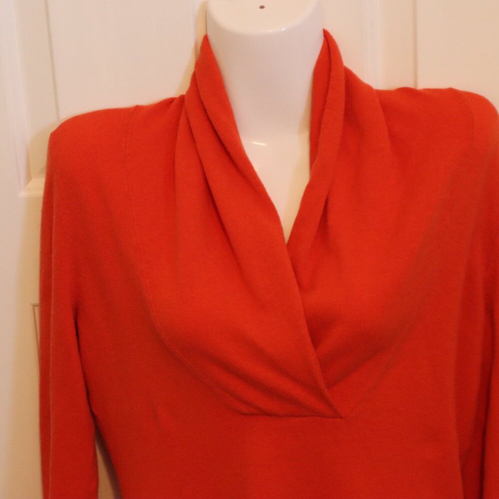 Banana Republic Orange Cotton Wool Cashmere Blend Long Sleeve Sweater Medium - Picture 9 of 10